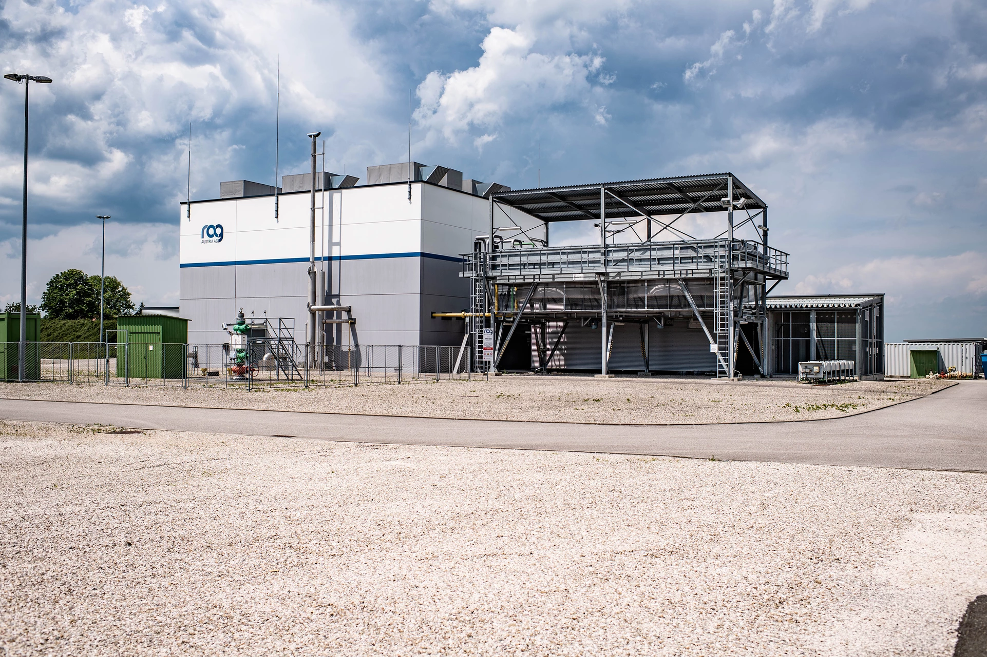 Haidach storage facility with blue sky